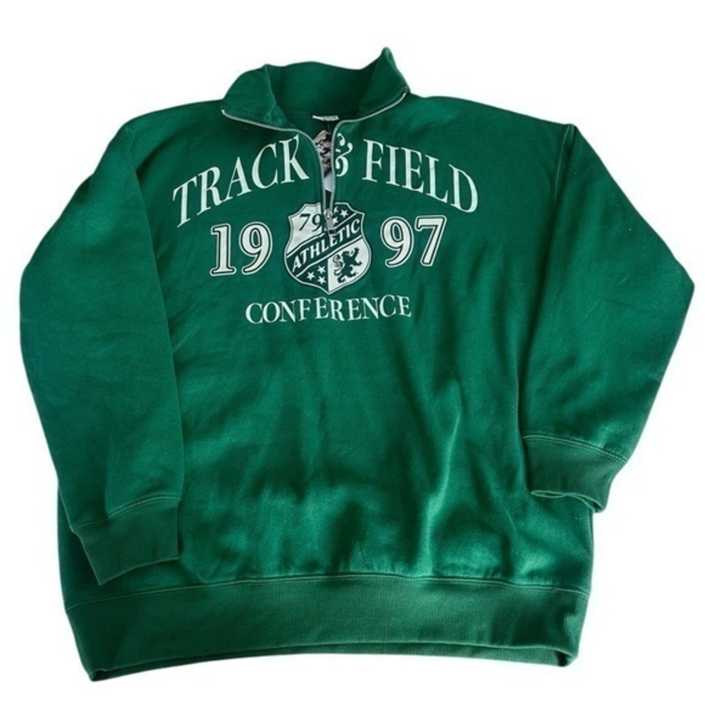 NWT Self E Quarter Zip Track & Field 1997 - Womens Size Medium - Kelly Green